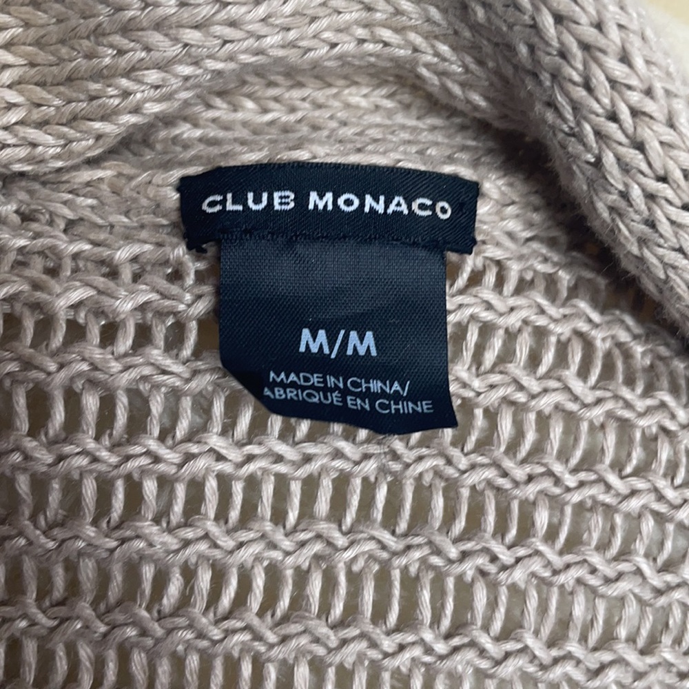 Club Monaco | M tan short sleeve cardigan with pockets - Picture 2 of 5